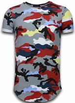 Known Camouflage T-shirt - Long Fit Shirt Army - Bordeaux