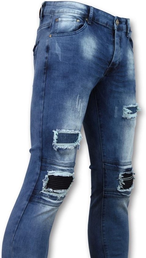 Biker jeans heren met rits - Slim Fit - ZS1061 - Blauw | bol.com