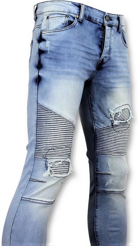 jacht prins schokkend Blauwe skinny jeans met scheuren heren - Mannen Broek 3008 | bol.com