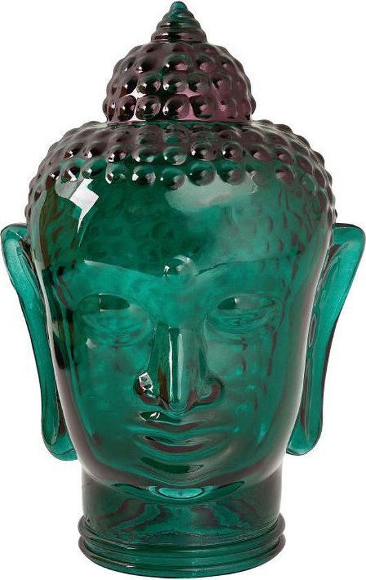 Boeddha beeld hoofd glas - groen - 23 cm | bol