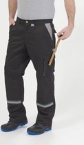 Tailleband broek, kleur zwart/grijs/groen, maat 48