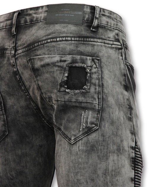 TRUE RISE Trendy biker Jeans heren - Grijze spijkerbroek - 3010 - Maten: 28  | bol.com