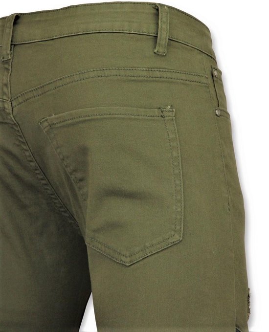 Groene biker skinny jeans heren - Mannen broek- 3017-9 | bol.com
