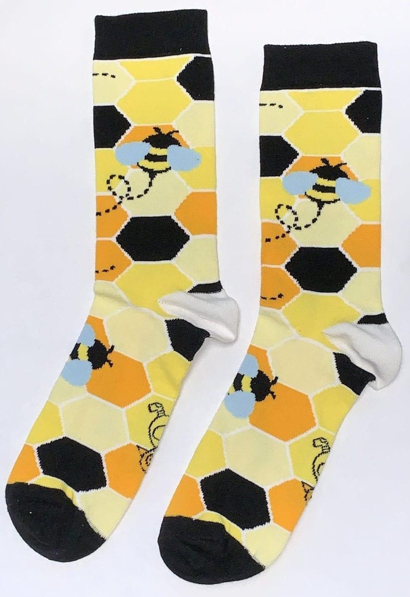 Bijen Sok Honing | insecten sokken | Multi-color | Onesize fits all | Herensokken en damessokken | Leuke, grappig sokken | Funny socks that make you happy | Sock & Sock