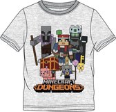 Minecraft t-shirt korte mouw - lichtgrijs - maat 140 / 10 jaar