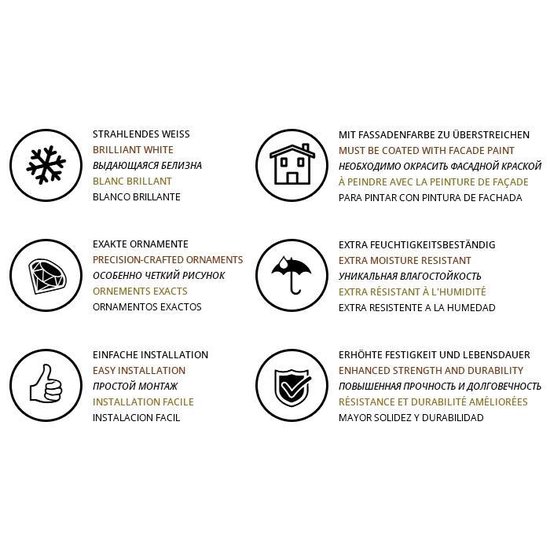 Halve zuilen schacht Profhome 416201 Gevellijst Zuil Gevelelement Ionische stijl wit