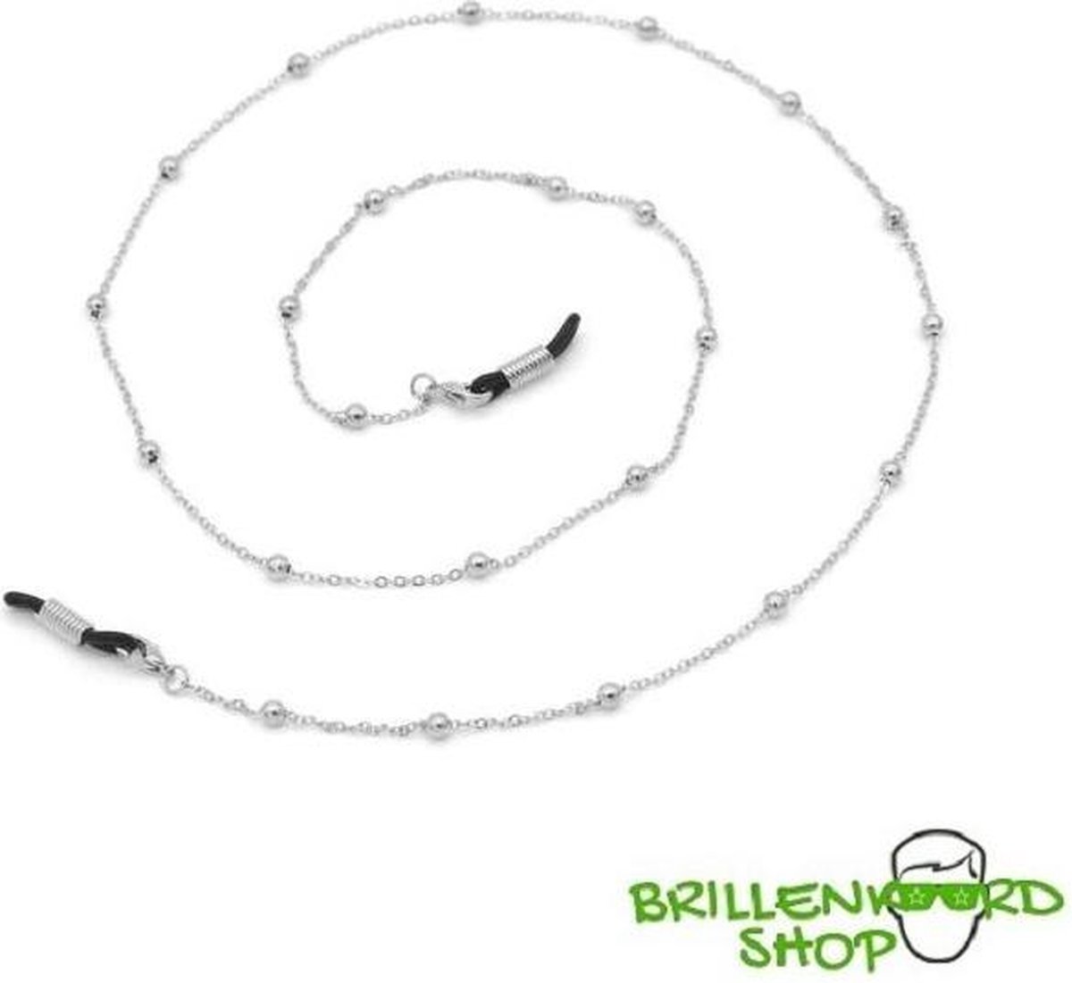 Brilketting – brillenketting – ketting voor bril – zilver met bolletjes - Eyezoo®