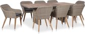 Tuin Loungeset Bruin (Incl LW Fleece deken) - Lounge bank tuin - Tuinbank - Loungebank - Tuinset - Tafelset tuin - Bistroset