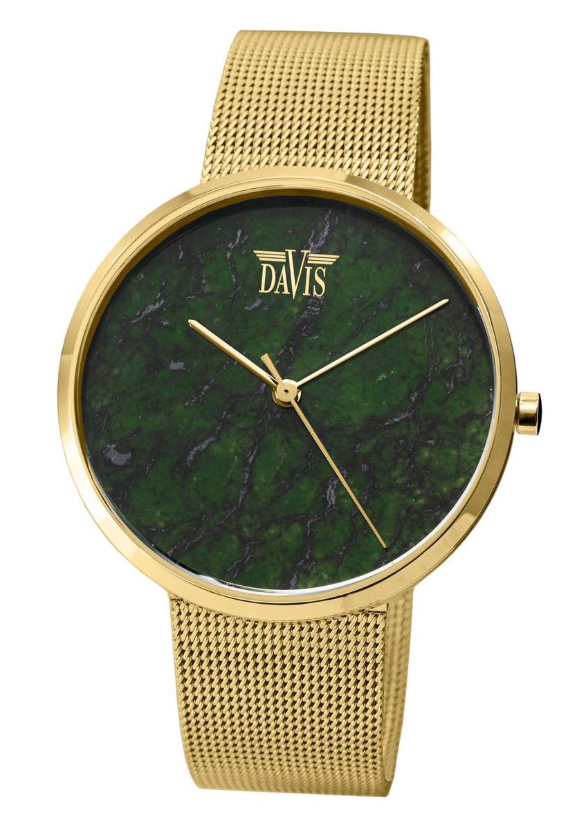 Davis 2338 Jasper-Groen Horloge - goudkleurig
