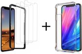 Wailly Nice Tempered Glass Bubble Free Screenprotector voor Iphone 11 Pro - 3 Pack + Transparant Hoesje