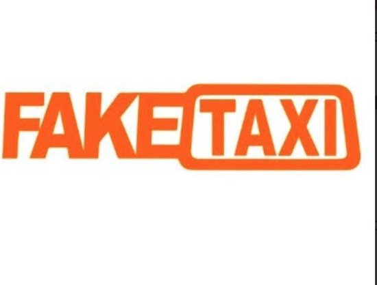 ORANJE autosticker Fake taxi - auto sticker Fake taxi - 20 x 4,3 cm