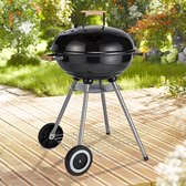 Bol.com Kogelgrill met 2 wielen - 46 x 46 x 79 cm aanbieding