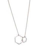 Zilver Plated Ketting met dubbele Hexagon