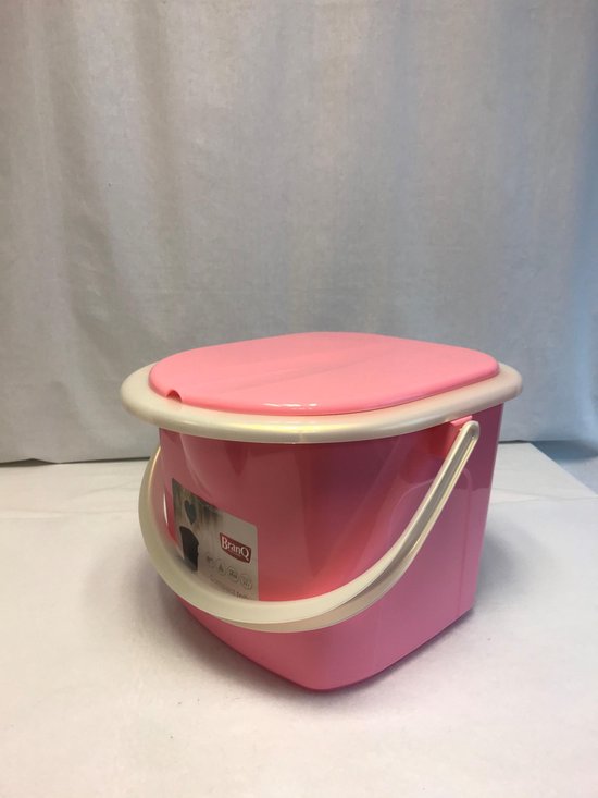 Branq Toiletemmer Draagbaar met Deksel - 15,5L - Roze van Branq — afbeelding 3