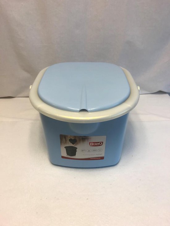 Branq Toiletemmer Draagbaar met Deksel - 15,5L - Blauw van Branq — afbeelding 4