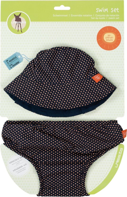 Lässig Splash & Fun Swim ensemble culotte et bonnet -Polka Dots Navy taille 62/68 3-6 mois