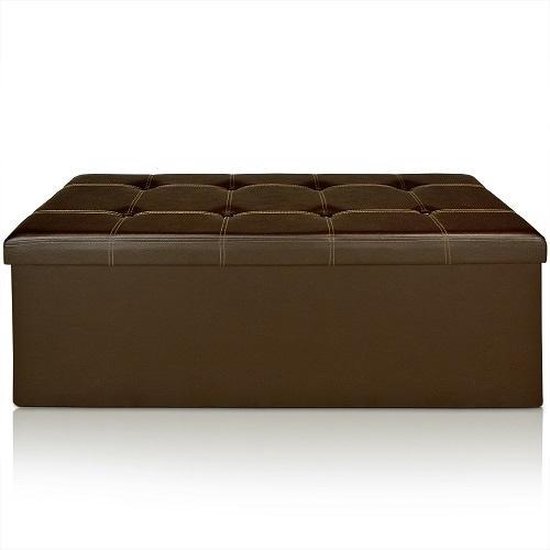 Casaria Zitbank met Opbergruimte - 115x40x40cm 131L Kunstleer – Bruin