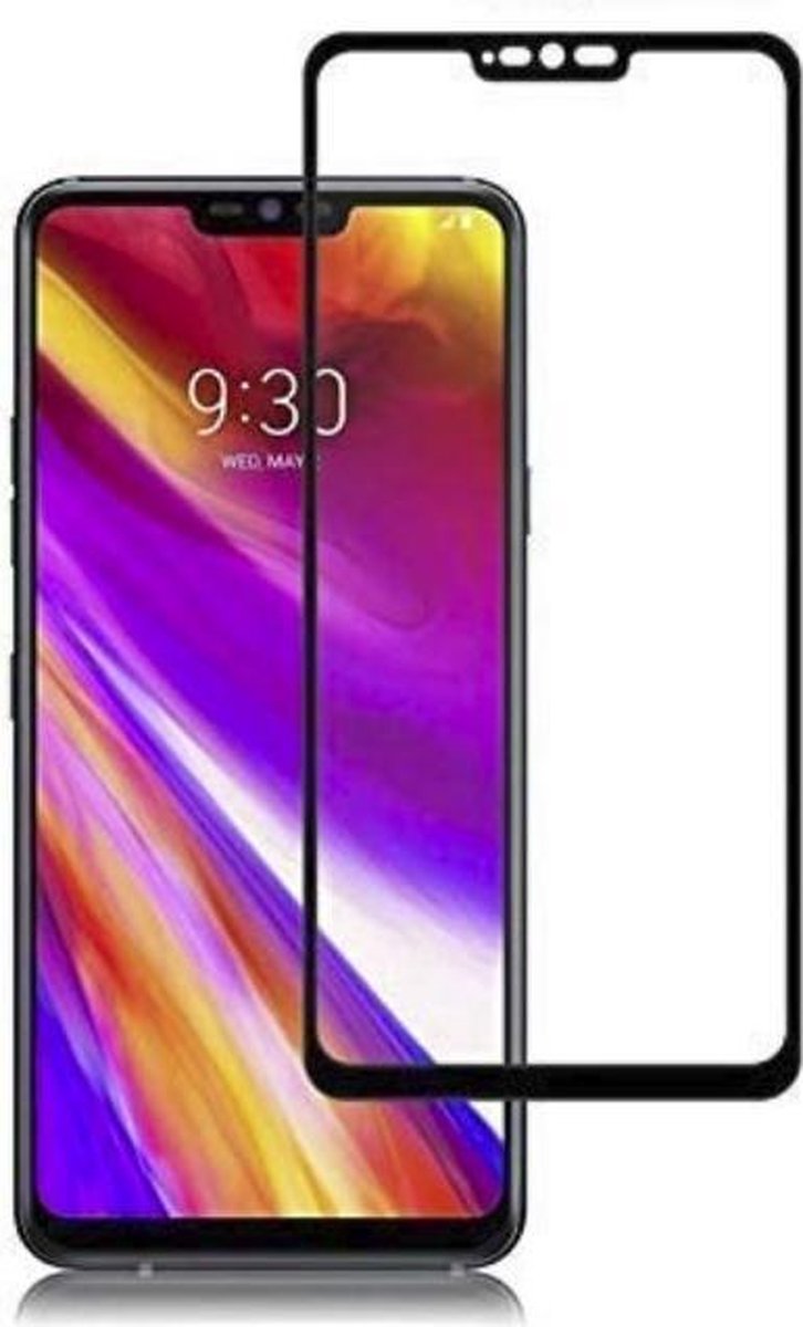 Ntech Geschikt voor LG G7 Full Cover Screenprotector Tempered Glass - Zwart
