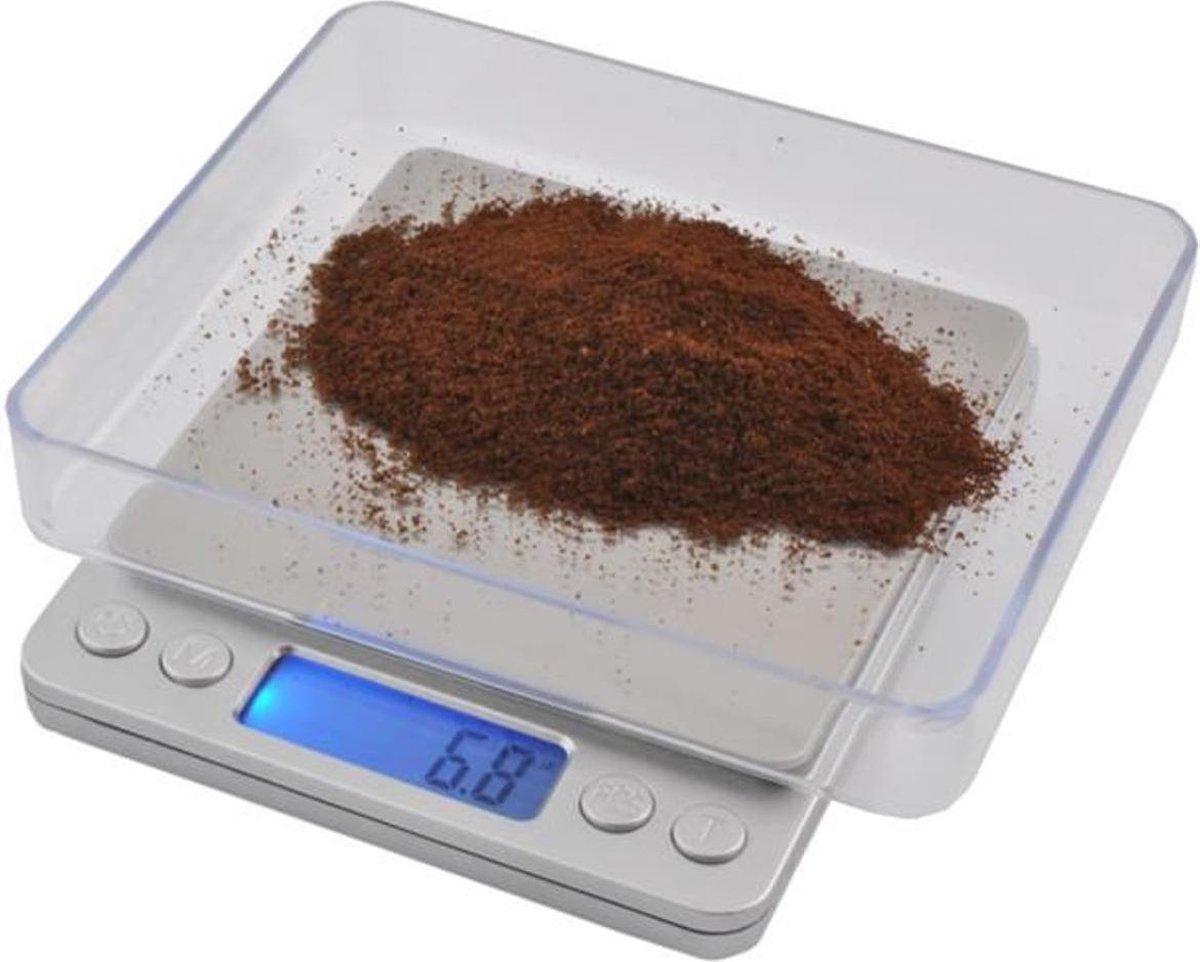 Professionele Digitale Mini Pocket Weegschaal - 0.1 gram tot 2 kg - Zilver - Merkloos