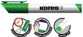 Kores Whiteboard & Flipover Markers (12 stuks) Groen, beitelvormige punt 3-5mm