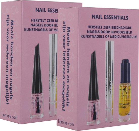 Herome Nail Essentials Set (Pink) - Pack de 2 bienfaits - Ongles abîmés  après des... | bol.com