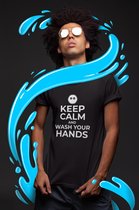 Corona Covid-19 Motivational Shirt Positive Vibes | Keep Calm And Wash Your Hands | Nederland zorgt voor elkaar | Samen sterk | Unisex Maat M