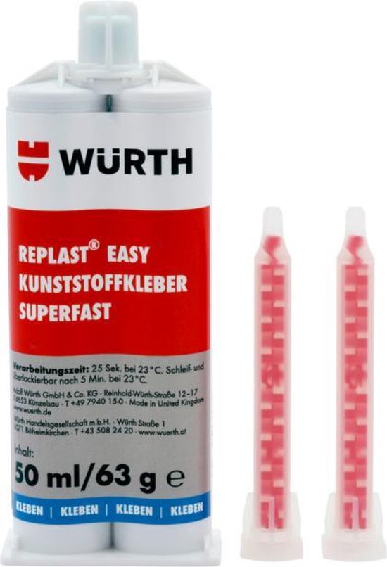 wurth KUNSTSTOFLIJM REPLAST® EASY - kunststof lijm | bol.com