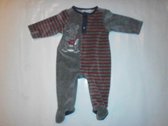 pyjama noukie's 3 maand 62cm jongen grijst met streep rood