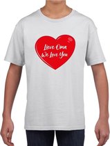 Lieve oma we love you t-shirt wit met rood hartje voor kinderen - jongens en meisjes - t-shirt / shirtje 134/140