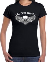 Rock Maniac t-shirt zwart voor dames - rocker / punker / fashion shirt - outfit S