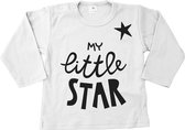 Shirt My Little Star| Babykleding My Little Star | Little star | Kinderkleding | Kinder t-shirt | Baby t-shirt lange mouw | wit | maat 104  |