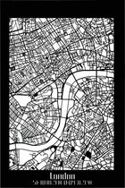 Citymap London MDF hout - 40x60 cm - Stadskaart woondecoratie - Wanddecoratie