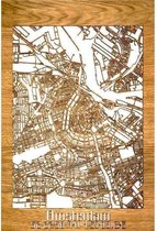 Citymap Amsterdam Eikenhout - 40x60 cm - Stadskaart woondecoratie - Wanddecoratie - WoodWideCities