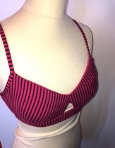 Seafolly Go Overboard Bralette Persian Pink - Sexy Dames Bikinitopje - Gestreept Rood / Zwart - Maat 36 (S)