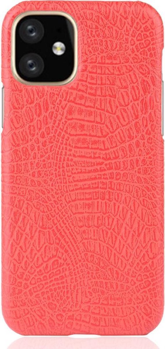 Hardcase met krokodil-textuur voor iPhone 11 6.1 inch - Rood