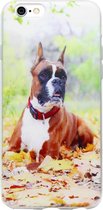 ADEL Siliconen Back Cover Softcase Hoesje Geschikt voor iPhone 6(S) Plus - Boxer Hond