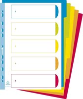 25x Campus® Tabbladen in PP met onbedrukte tabs- 5 tabs - A4 maxi, Doorschijnend