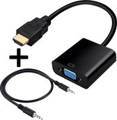 Adaptateur de câble LUQ® HDMI vers VGA Convertisseur HD avec câble audio - Noir