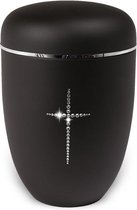 mat zwart urn met swarovski kristal