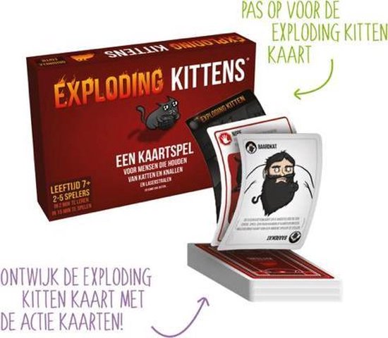 verliezen plug Democratie Spellenbundel Exploding Kittens Originele Editie - Nederlandstalig Kaartspel  & Ticket... | bol.com
