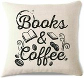 Kussenhoes - Books and Coffee - 45x45cm