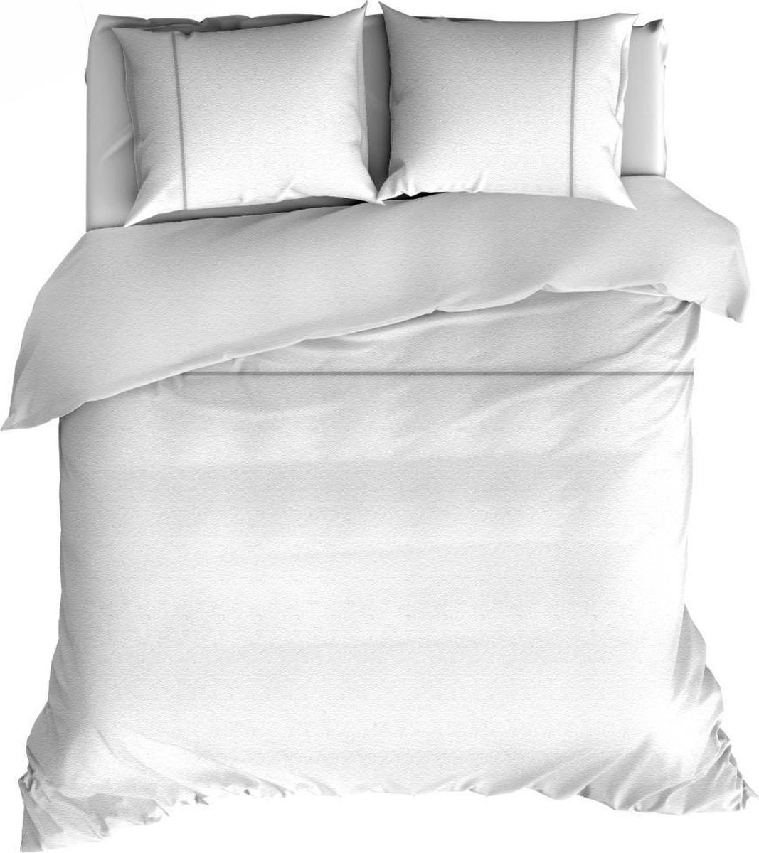 Romanette Duchesse - Flanel - Dekbedovertrek - Lits-jumeaux - 240x200/220 cm + 2 kussenslopen 60x70 cm - Wit/grijs
