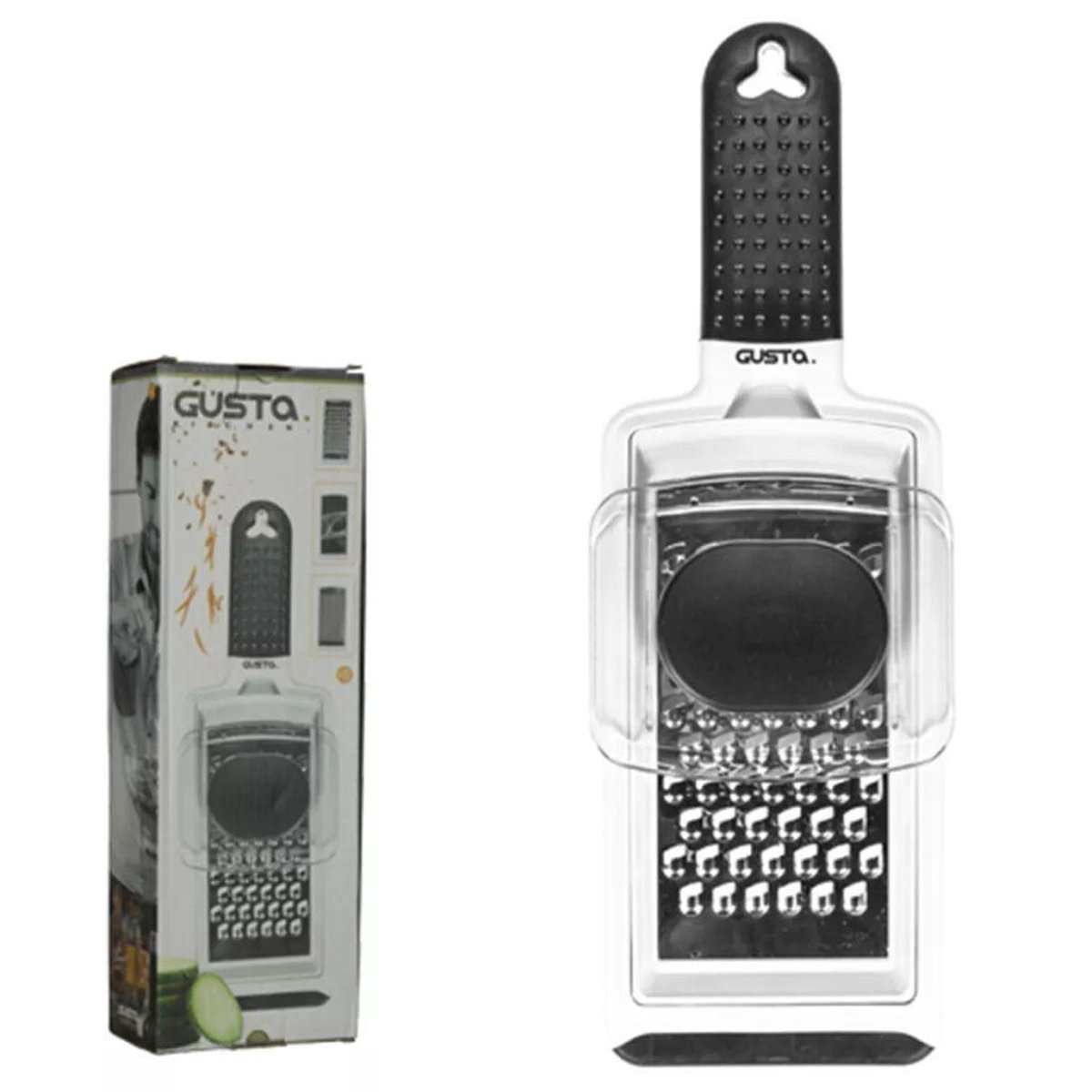 Gusta Groenterasp groentesnijder handmatig Mandoline Pro wit en zwart 01152610