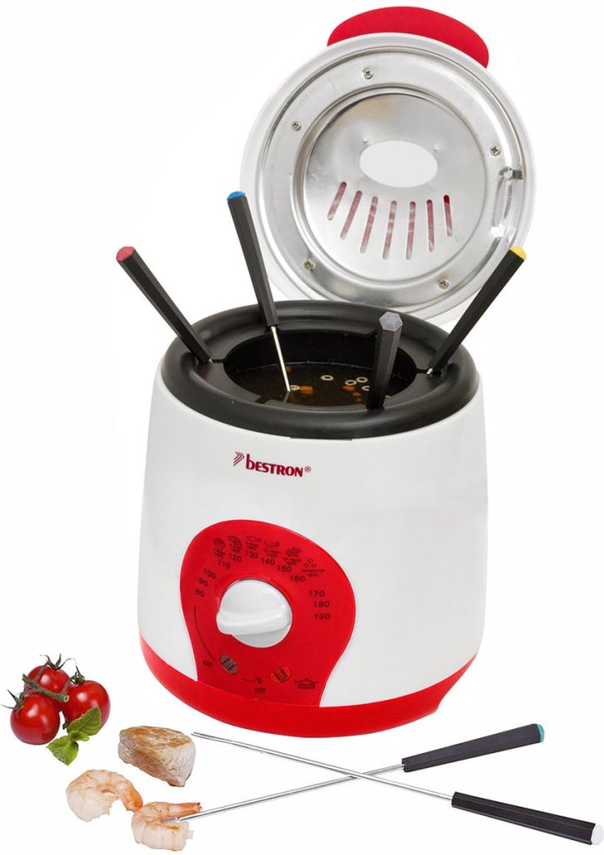 Clatronic FFR 2916 - Elektrische fondue - Mini Friteuse 1L - 6  fonduevorkjes