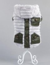 Stoere jas met zakken en muts in de kleur grijs