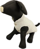 BODYWARMER WIT VOOR HONDEN - M ( rug lengte 28 cm, borst omvang 36 cm, nek omvang 26 cm )