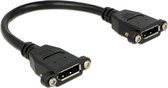 DisplayPort inbouwadapter (v-v) - versie 1.2 (4K 60Hz) / zwart - 0,25 meter