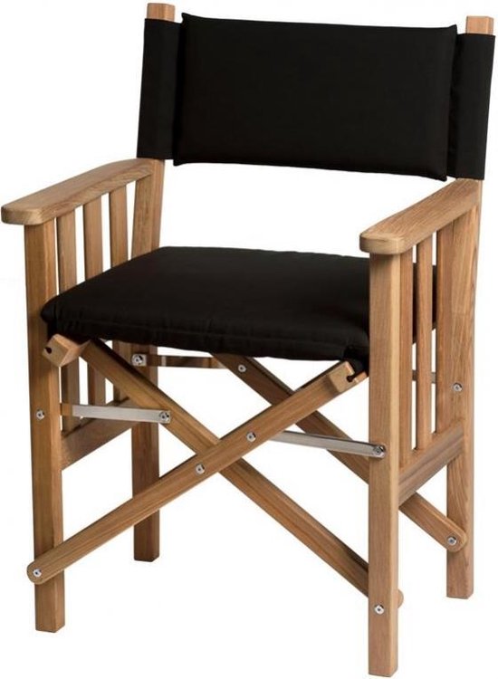 Regisseursstoel II Teak Premium met Zwarte kussenset (Geolied)