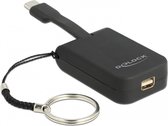 Premium USB-C naar Mini DisplayPort adapter sleutelhanger met DP Alt Mode (4K 60 Hz) / zwart - 0,05 meter
