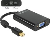 Premium Mini DisplayPort 1.1a naar VGA adapter + audio / zwart - 0,15 meter